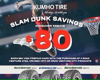 Kumho Tire Consumer Rebate Coupon